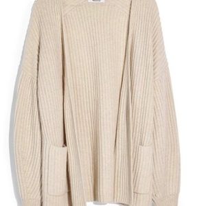 Madewell Redford Wool Blend Cardigan Sweater Beige